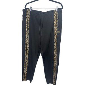 No Boundaries Drawstring‎ Black Leopard print Love Pants Size XXL